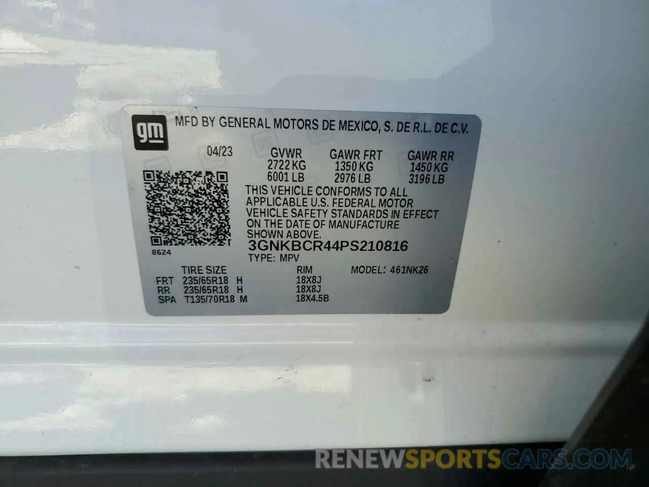 13 fotografías del automóvil dañado 3GNKBCR44PS210816 CHEVROLET BLAZER 2023