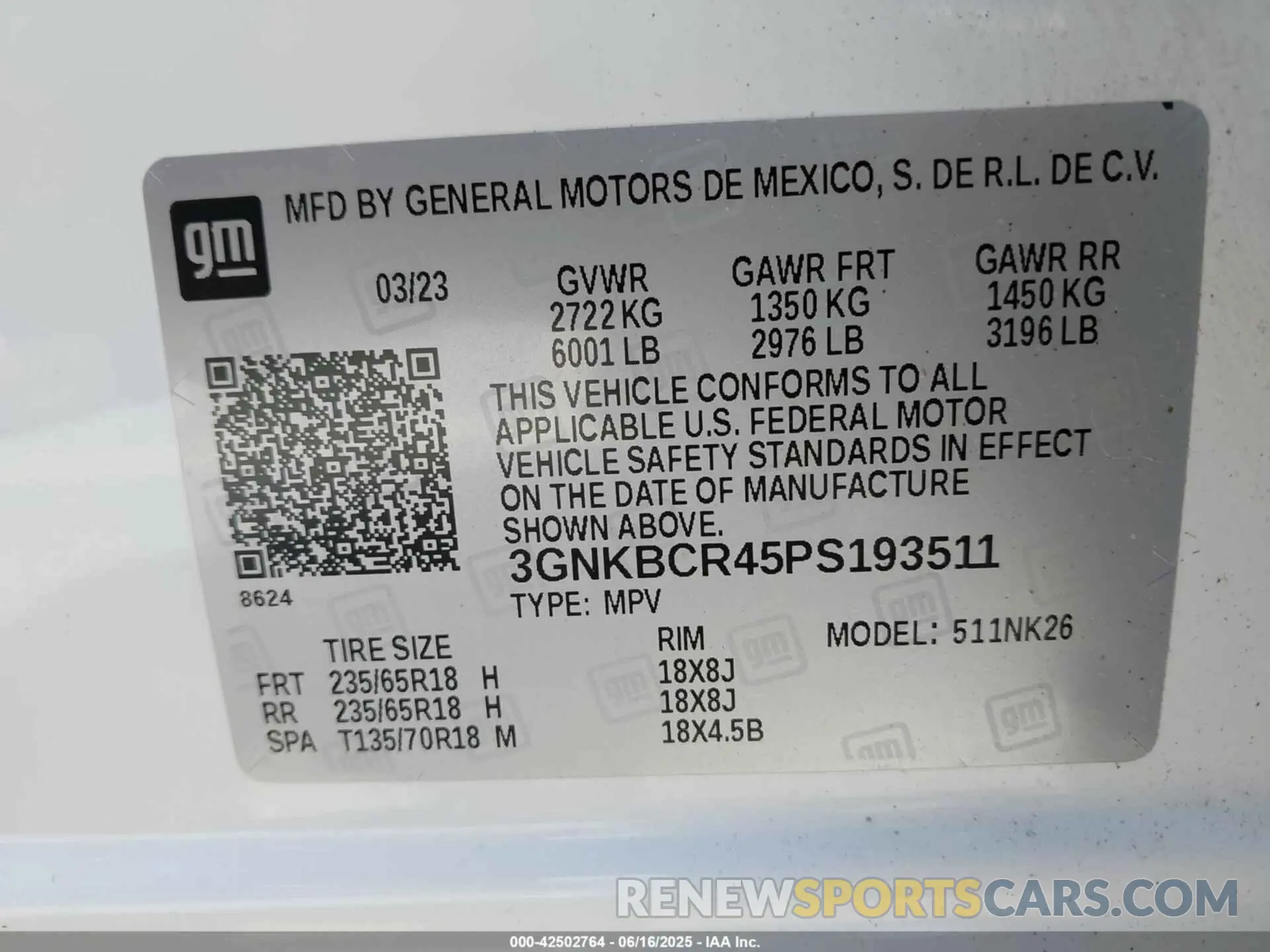 9 fotografías del automóvil dañado 3GNKBCR45PS193511 CHEVROLET BLAZER 2023