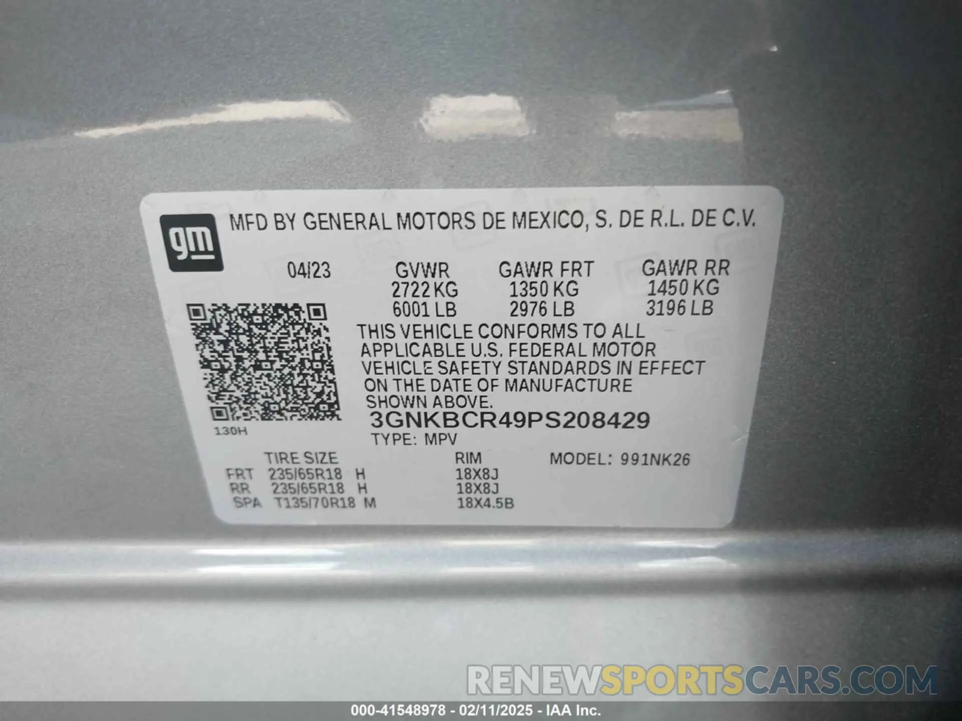 9 fotografías del automóvil dañado 3GNKBCR49PS208429 CHEVROLET BLAZER 2023