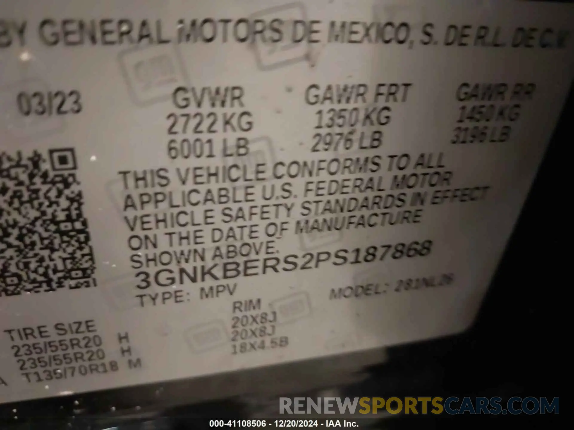 9 fotografías del automóvil dañado 3GNKBERS2PS187868 CHEVROLET BLAZER 2023