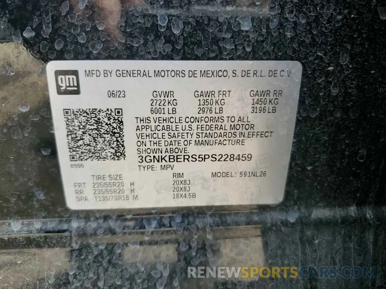 13 fotografías del automóvil dañado 3GNKBERS5PS228459 CHEVROLET BLAZER 2023