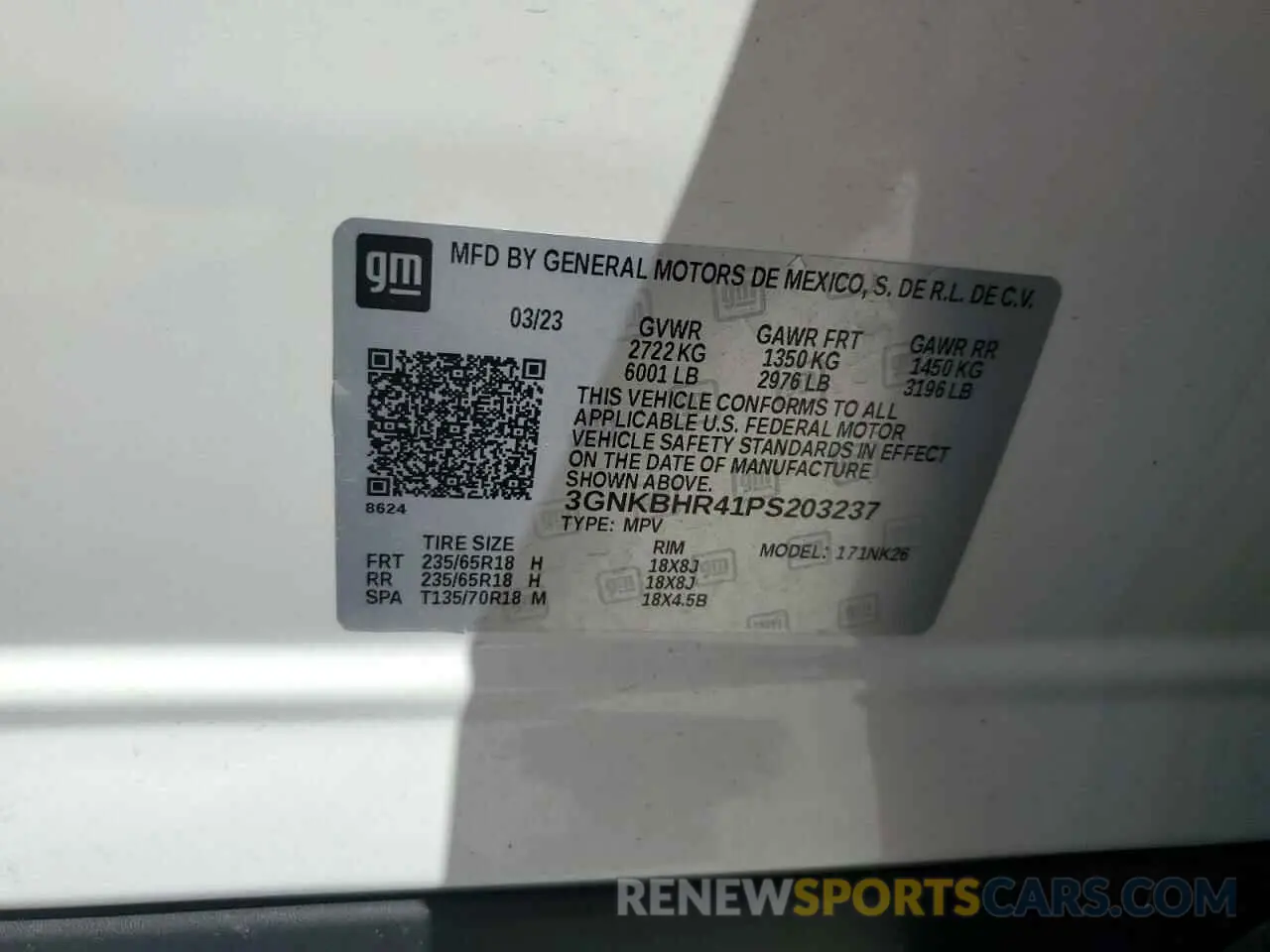 14 fotografías del automóvil dañado 3GNKBHR41PS203237 CHEVROLET BLAZER 2023
