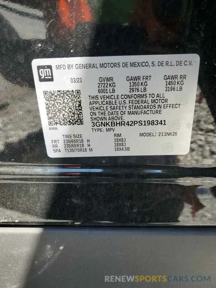 15 fotografías del automóvil dañado 3GNKBHR42PS198341 CHEVROLET BLAZER 2023