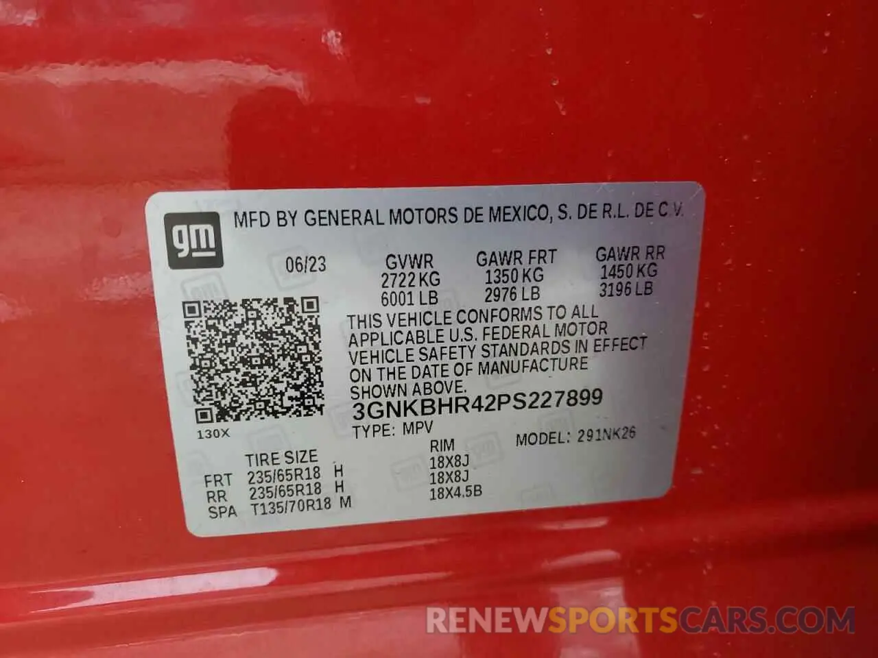 14 fotografías del automóvil dañado 3GNKBHR42PS227899 CHEVROLET BLAZER 2023