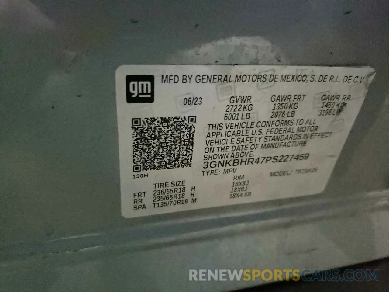13 fotografías del automóvil dañado 3GNKBHR47PS227459 CHEVROLET BLAZER 2023