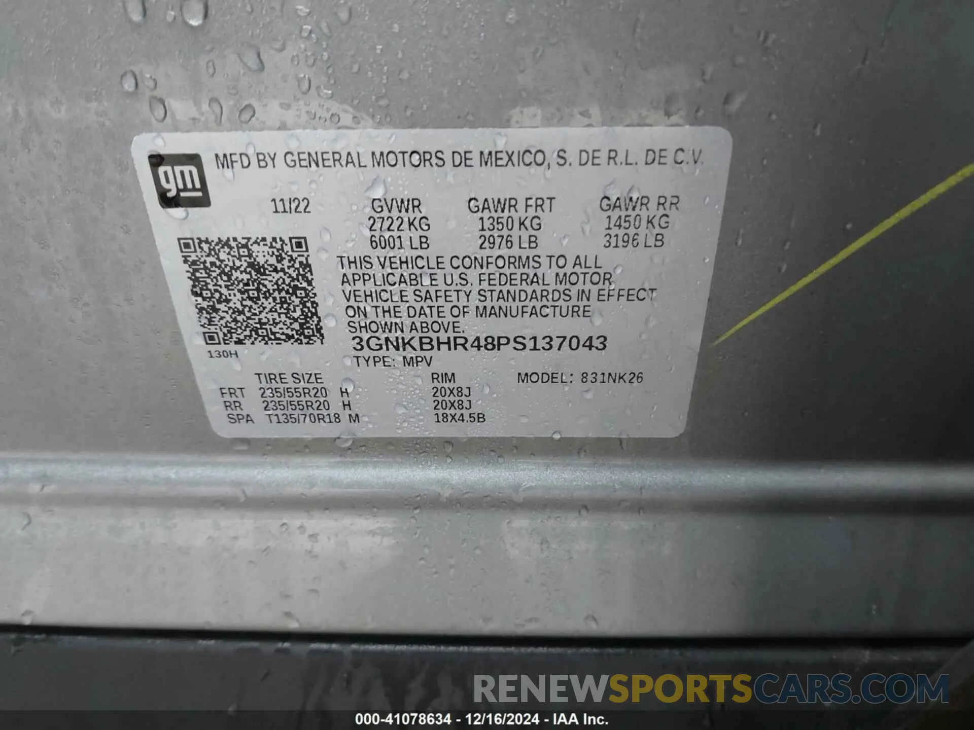 9 fotografías del automóvil dañado 3GNKBHR48PS137043 CHEVROLET BLAZER 2023