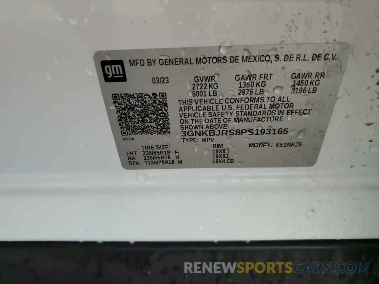 13 fotografías del automóvil dañado 3GNKBJRS8PS193165 CHEVROLET BLAZER 2023