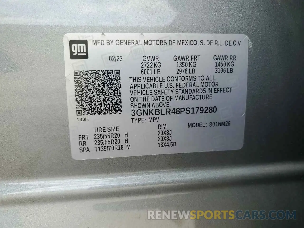 14 fotografías del automóvil dañado 3GNKBLR48PS179280 CHEVROLET BLAZER 2023