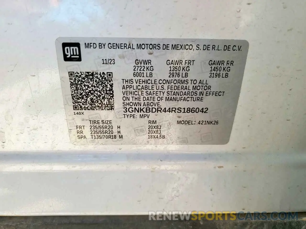 13 fotografías del automóvil dañado 3GNKBDR44RS186042 CHEVROLET BLAZER 2024