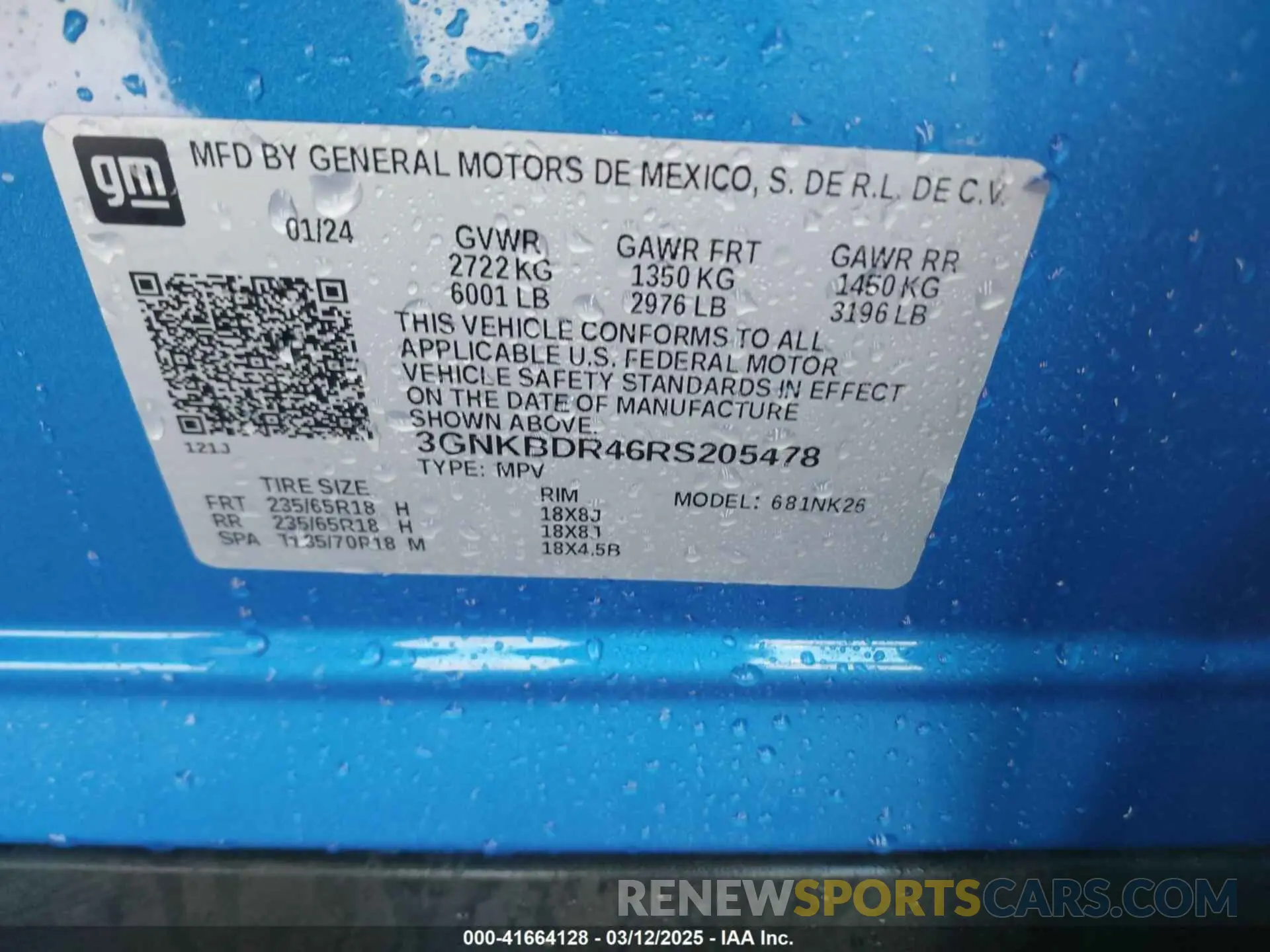 9 fotografías del automóvil dañado 3GNKBDR46RS205478 CHEVROLET BLAZER 2024