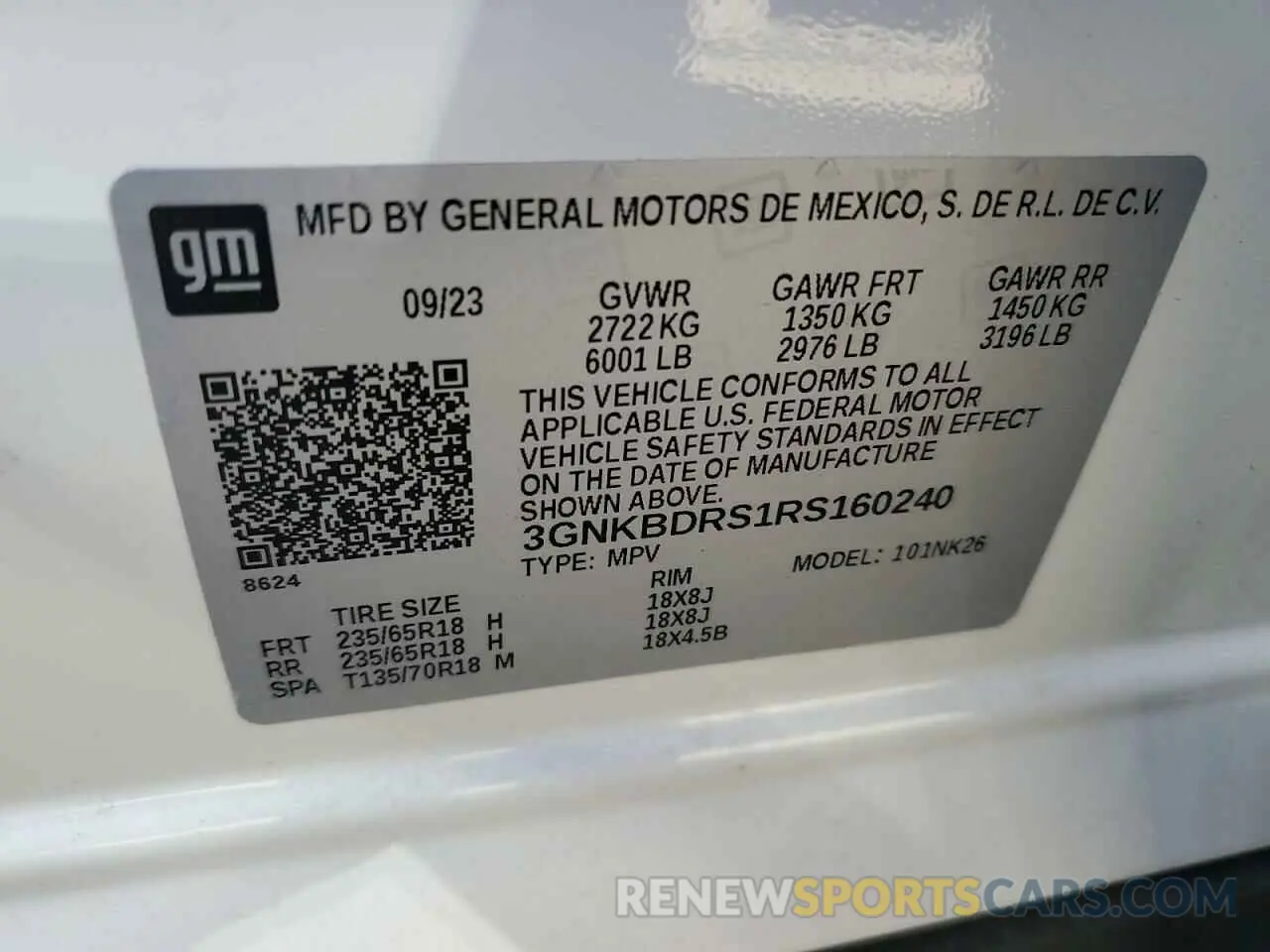 13 fotografías del automóvil dañado 3GNKBDRS1RS160240 CHEVROLET BLAZER 2024