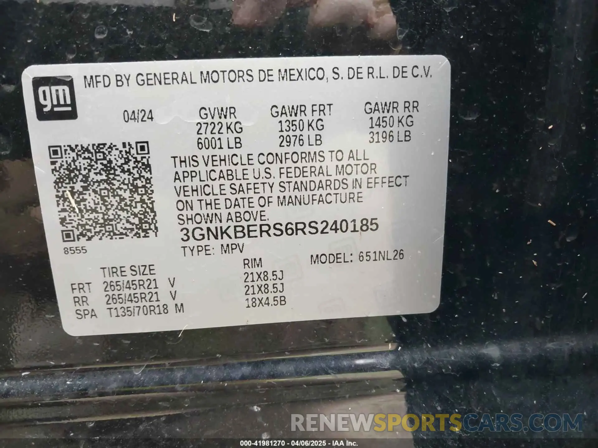9 fotografías del automóvil dañado 3GNKBERS6RS240185 CHEVROLET BLAZER 2024