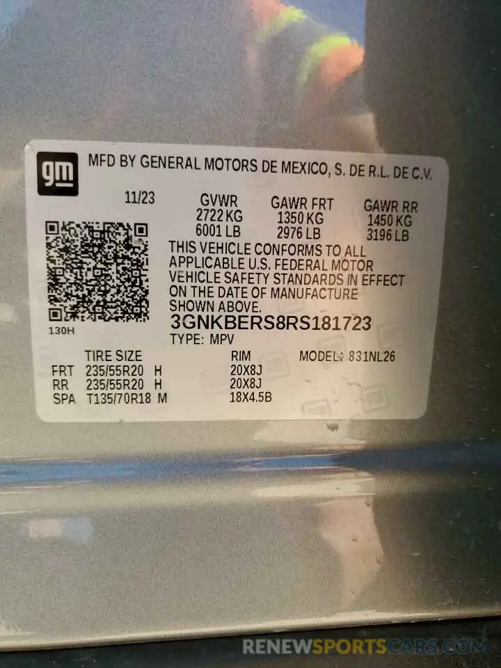13 fotografías del automóvil dañado 3GNKBERS8RS181723 CHEVROLET BLAZER 2024