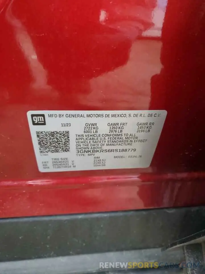 12 fotografías del automóvil dañado 3GNKBKRS6RS188779 CHEVROLET BLAZER 2024