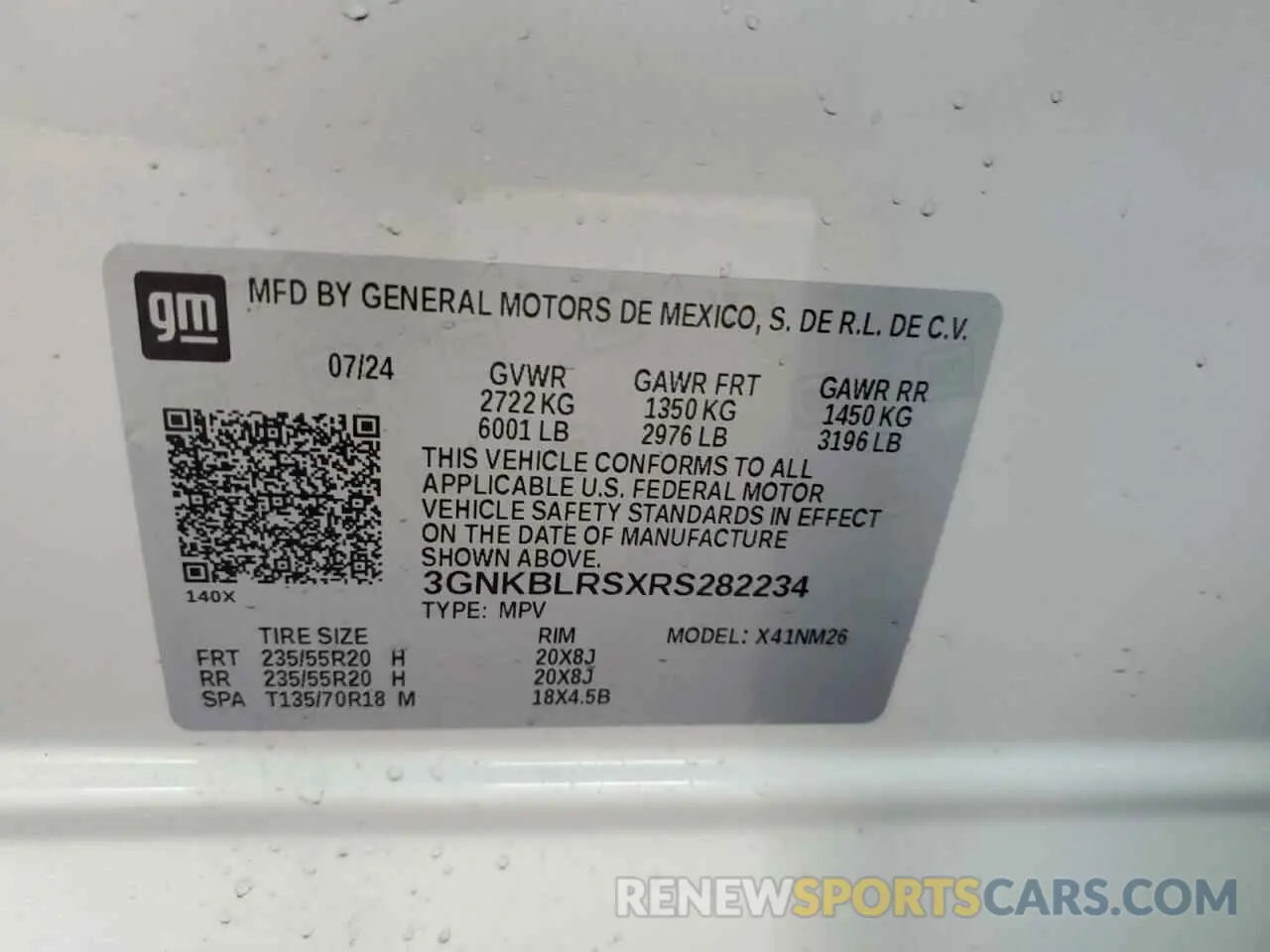 14 fotografías del automóvil dañado 3GNKBLRSXRS282234 CHEVROLET BLAZER 2024