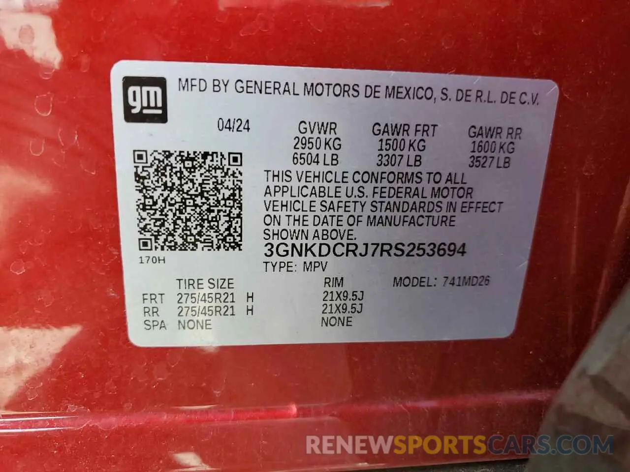 13 fotografías del automóvil dañado 3GNKDCRJ7RS253694 CHEVROLET BLAZER 2024