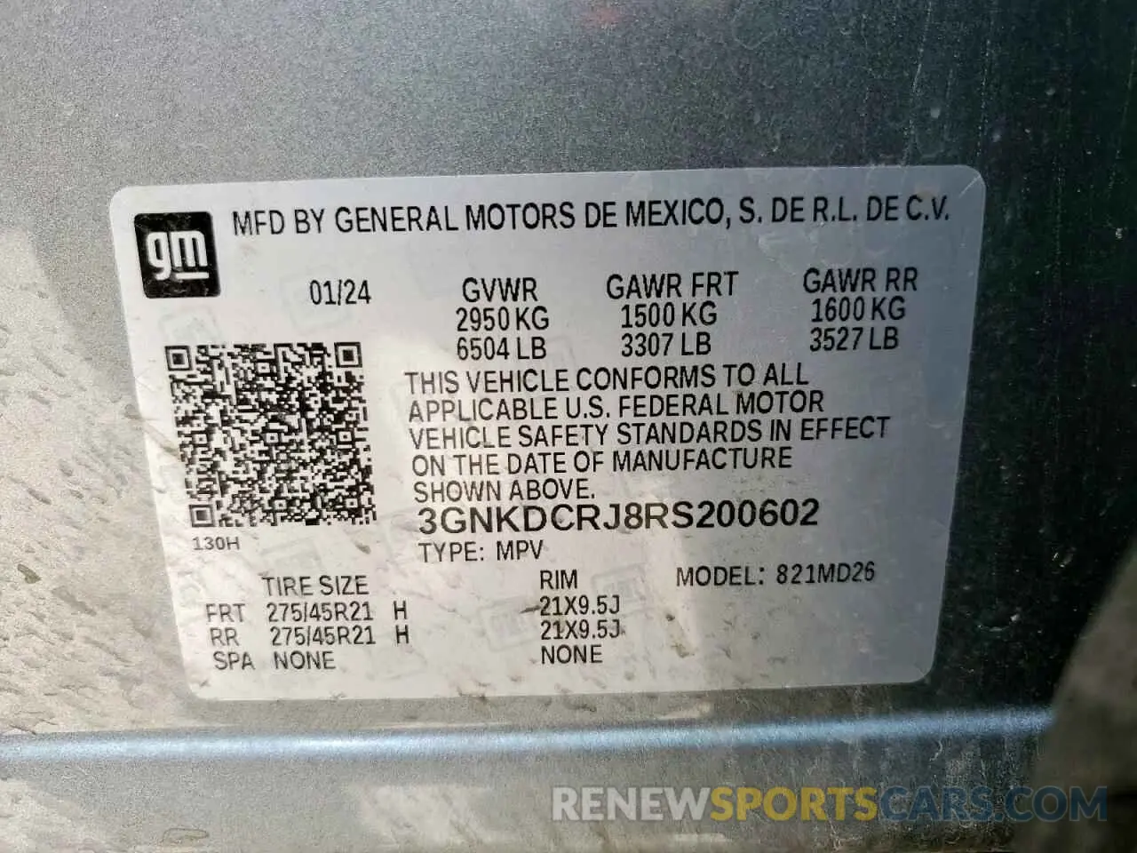 13 fotografías del automóvil dañado 3GNKDCRJ8RS200602 CHEVROLET BLAZER 2024