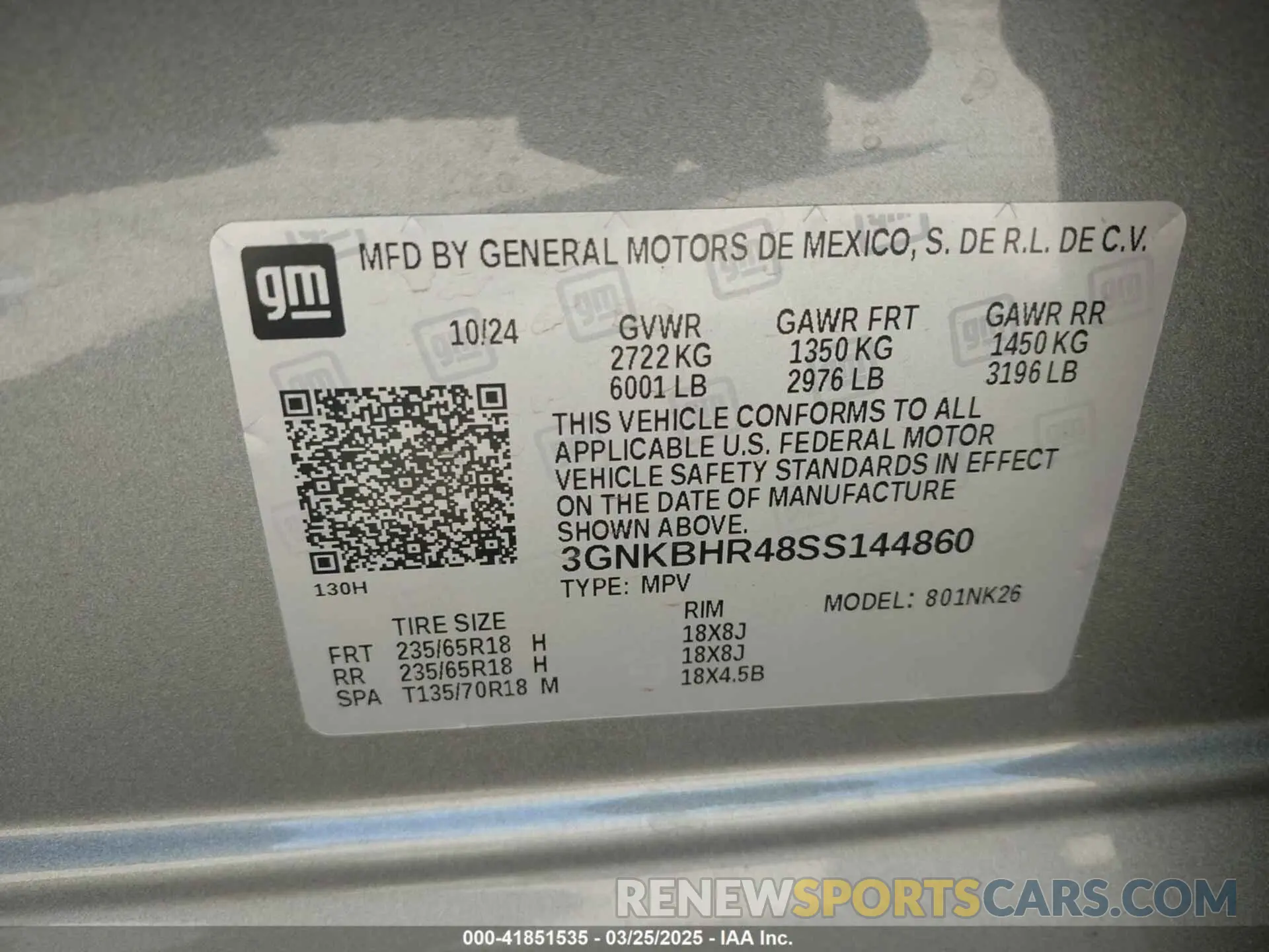 9 fotografías del automóvil dañado 3GNKBHR48SS144860 CHEVROLET BLAZER 2025