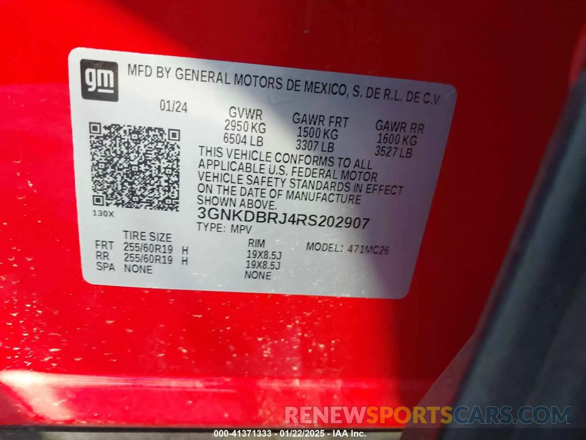 9 fotografías del automóvil dañado 3GNKDBRJ4RS202907 CHEVROLET BLAZER EV 2024