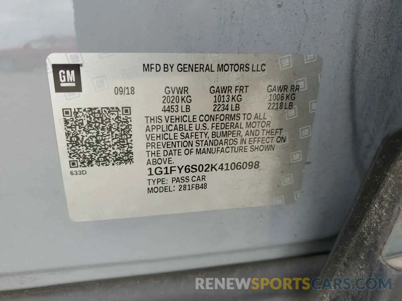 14 fotografías del automóvil dañado 1G1FY6S02K4106098 CHEVROLET BOLT 2019