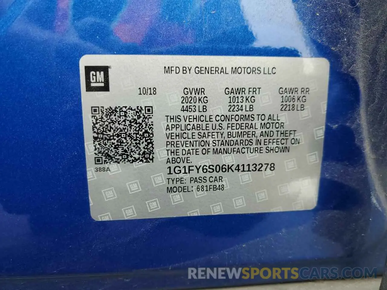 12 fotografías del automóvil dañado 1G1FY6S06K4113278 CHEVROLET BOLT 2019