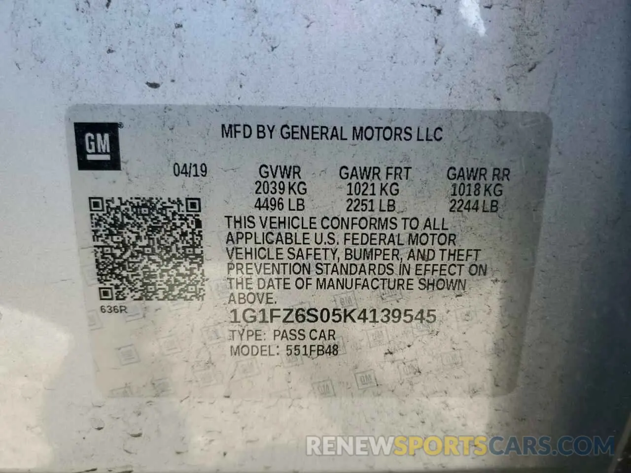 12 fotografías del automóvil dañado 1G1FZ6S05K4139545 CHEVROLET BOLT 2019
