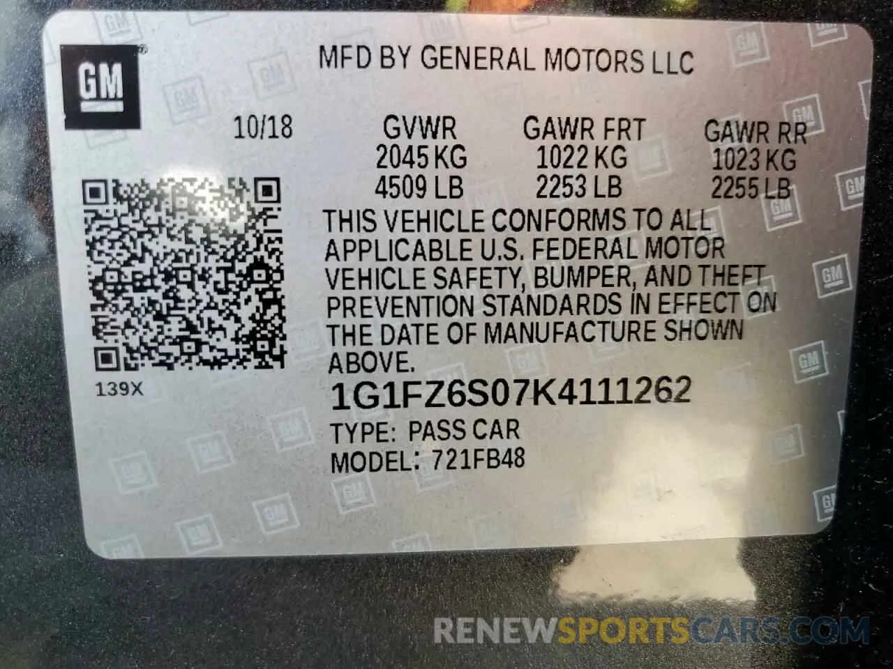 12 fotografías del automóvil dañado 1G1FZ6S07K4111262 CHEVROLET BOLT 2019