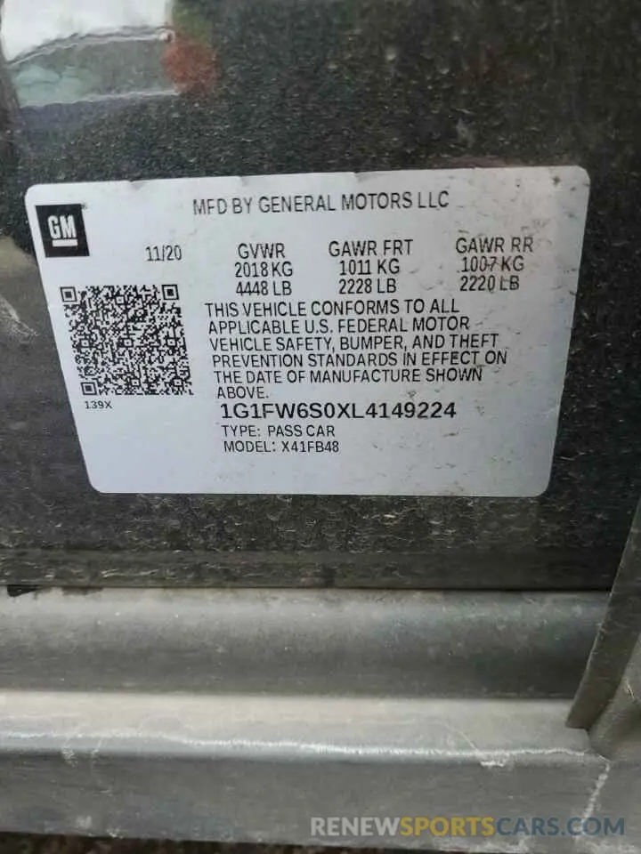 13 fotografías del automóvil dañado 1G1FW6S0XL4149224 CHEVROLET BOLT 2020