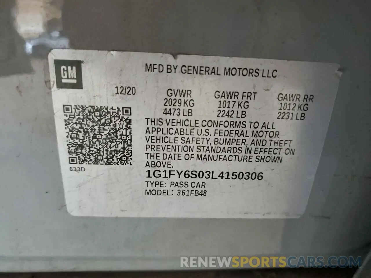 12 fotografías del automóvil dañado 1G1FY6S03L4150306 CHEVROLET BOLT 2020