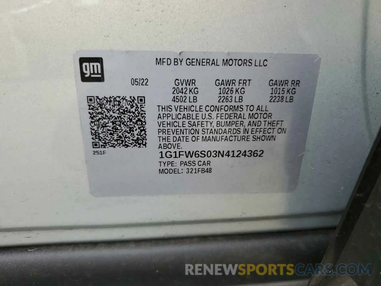 13 fotografías del automóvil dañado 1G1FW6S03N4124362 CHEVROLET BOLT 2022