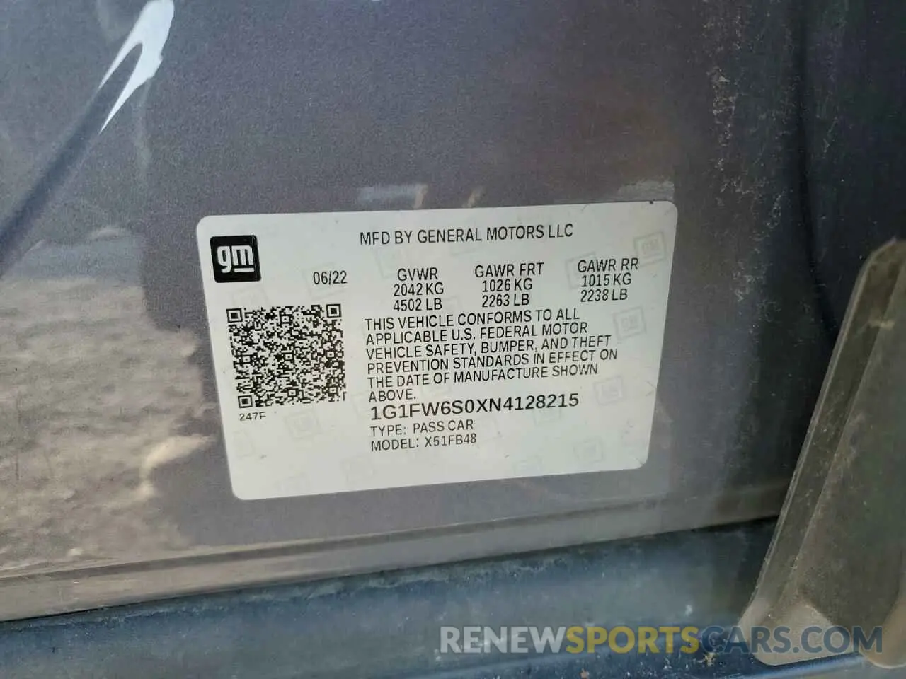 13 fotografías del automóvil dañado 1G1FW6S0XN4128215 CHEVROLET BOLT 2022
