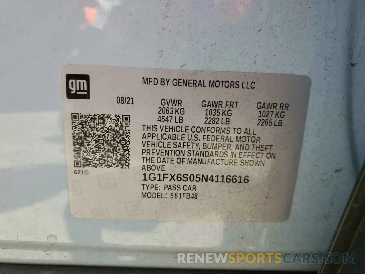 12 fotografías del automóvil dañado 1G1FX6S05N4116616 CHEVROLET BOLT 2022