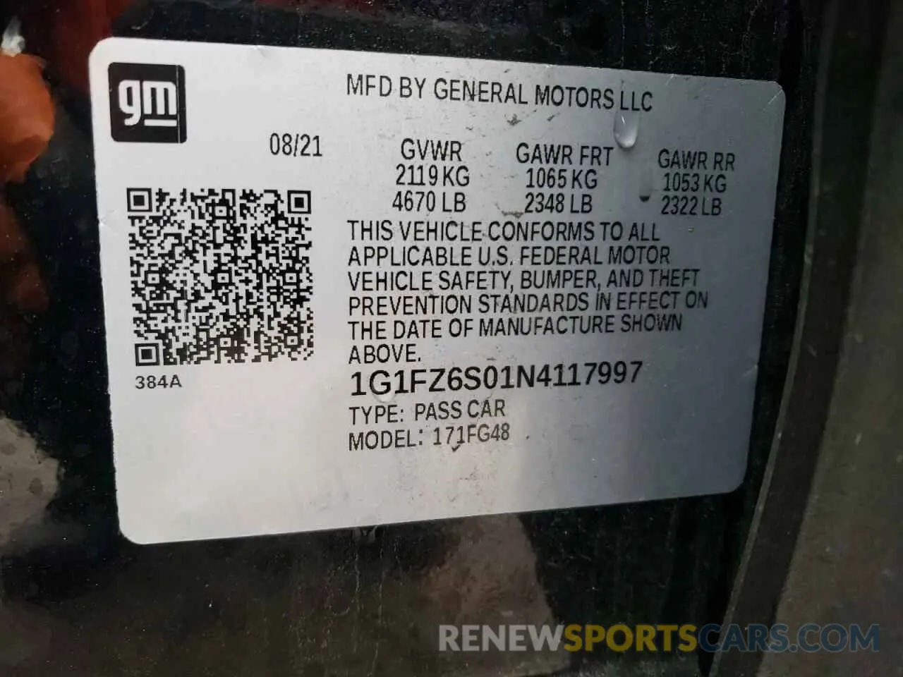 13 fotografías del automóvil dañado 1G1FZ6S01N4117997 CHEVROLET BOLT 2022