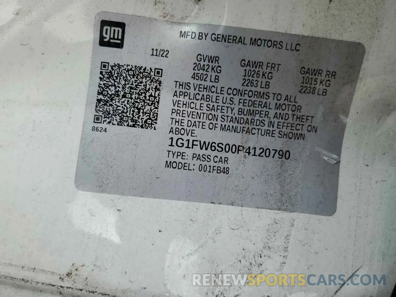 12 fotografías del automóvil dañado 1G1FW6S00P4120790 CHEVROLET BOLT 2023