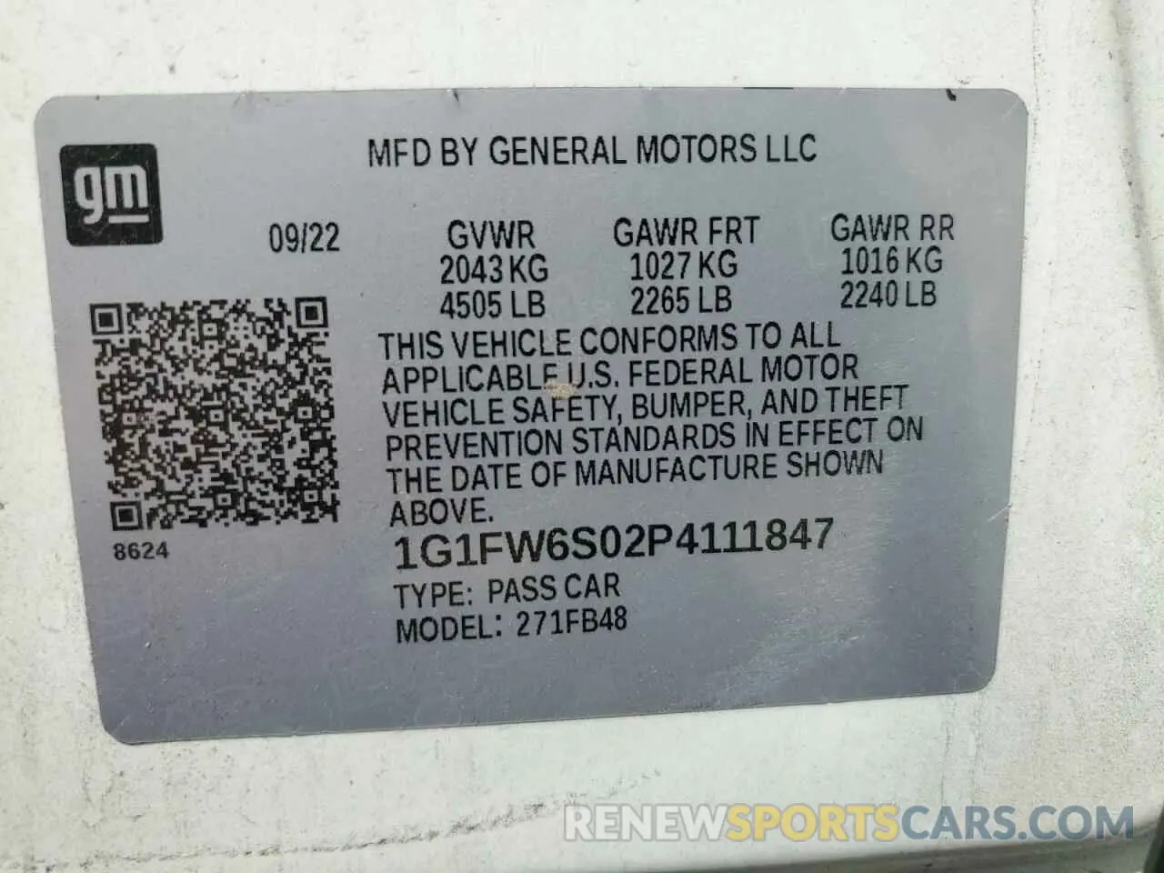 12 fotografías del automóvil dañado 1G1FW6S02P4111847 CHEVROLET BOLT 2023