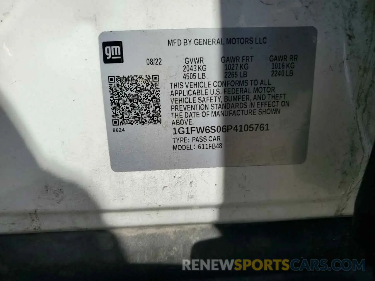 13 fotografías del automóvil dañado 1G1FW6S06P4105761 CHEVROLET BOLT 2023