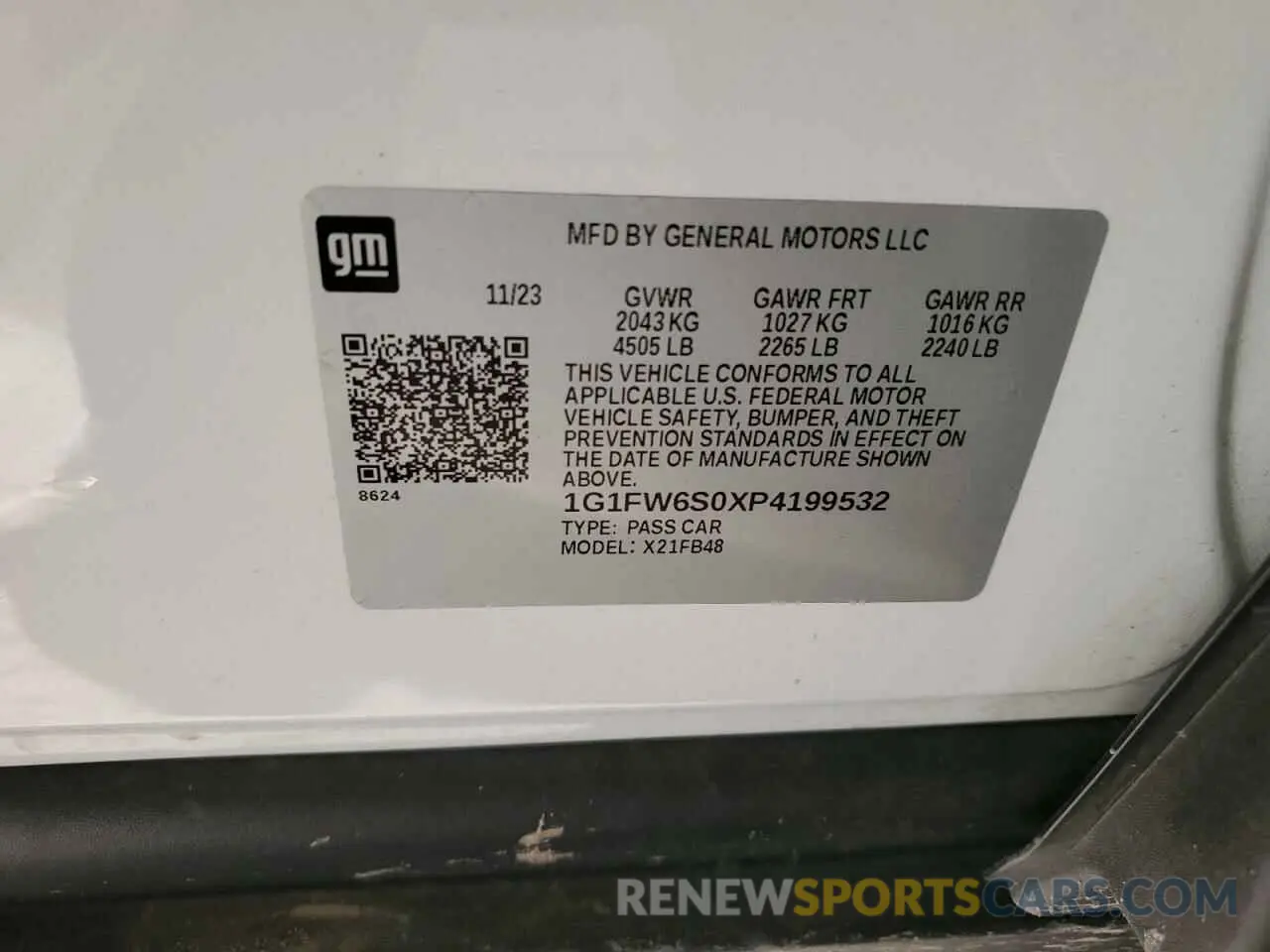 12 fotografías del automóvil dañado 1G1FW6S0XP4199532 CHEVROLET BOLT 2023