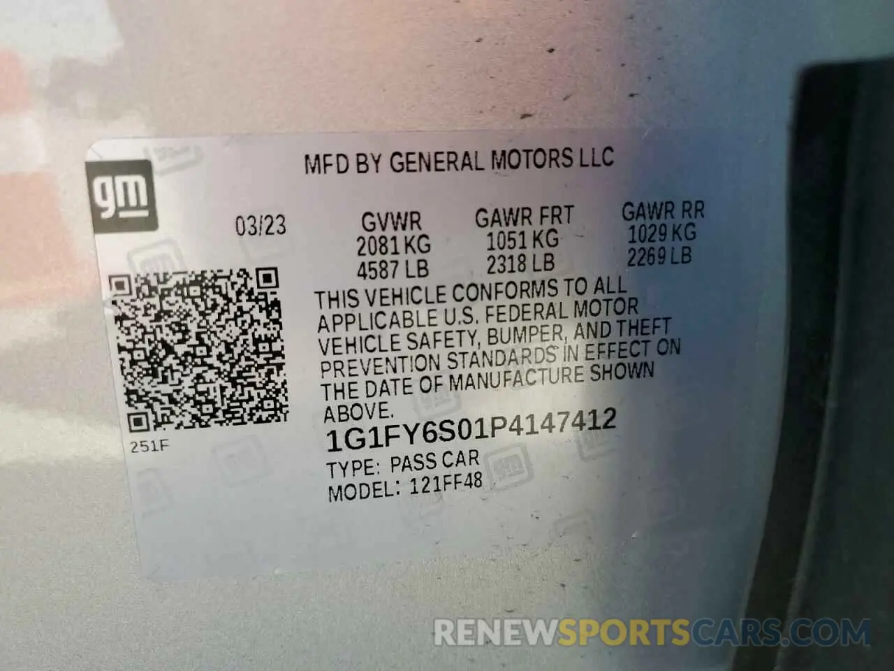 14 fotografías del automóvil dañado 1G1FY6S01P4147412 CHEVROLET BOLT 2023