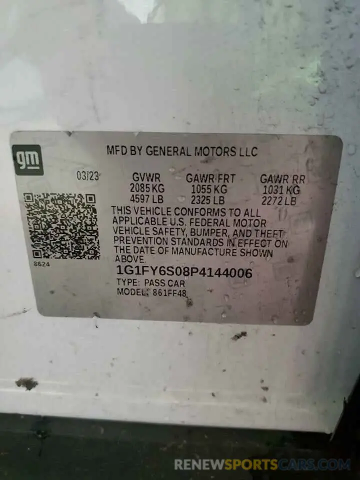 13 fotografías del automóvil dañado 1G1FY6S08P4144006 CHEVROLET BOLT 2023