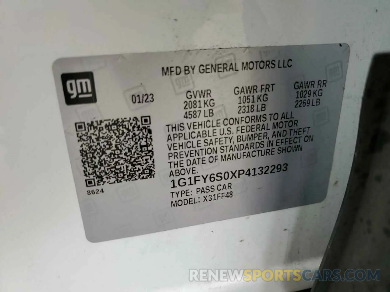 12 fotografías del automóvil dañado 1G1FY6S0XP4132293 CHEVROLET BOLT 2023
