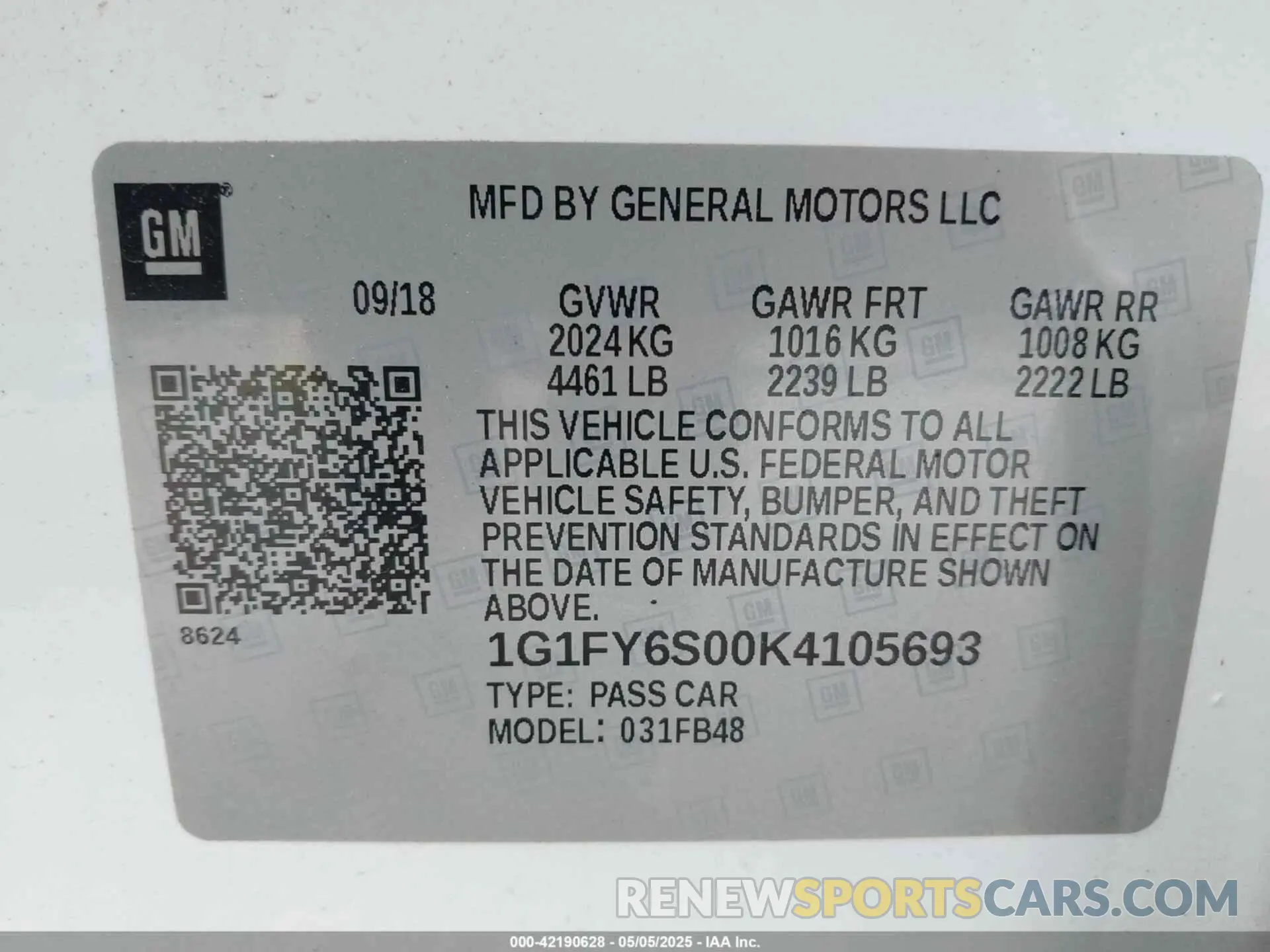 9 fotografías del automóvil dañado 1G1FY6S00K4105693 CHEVROLET BOLT EV 2019