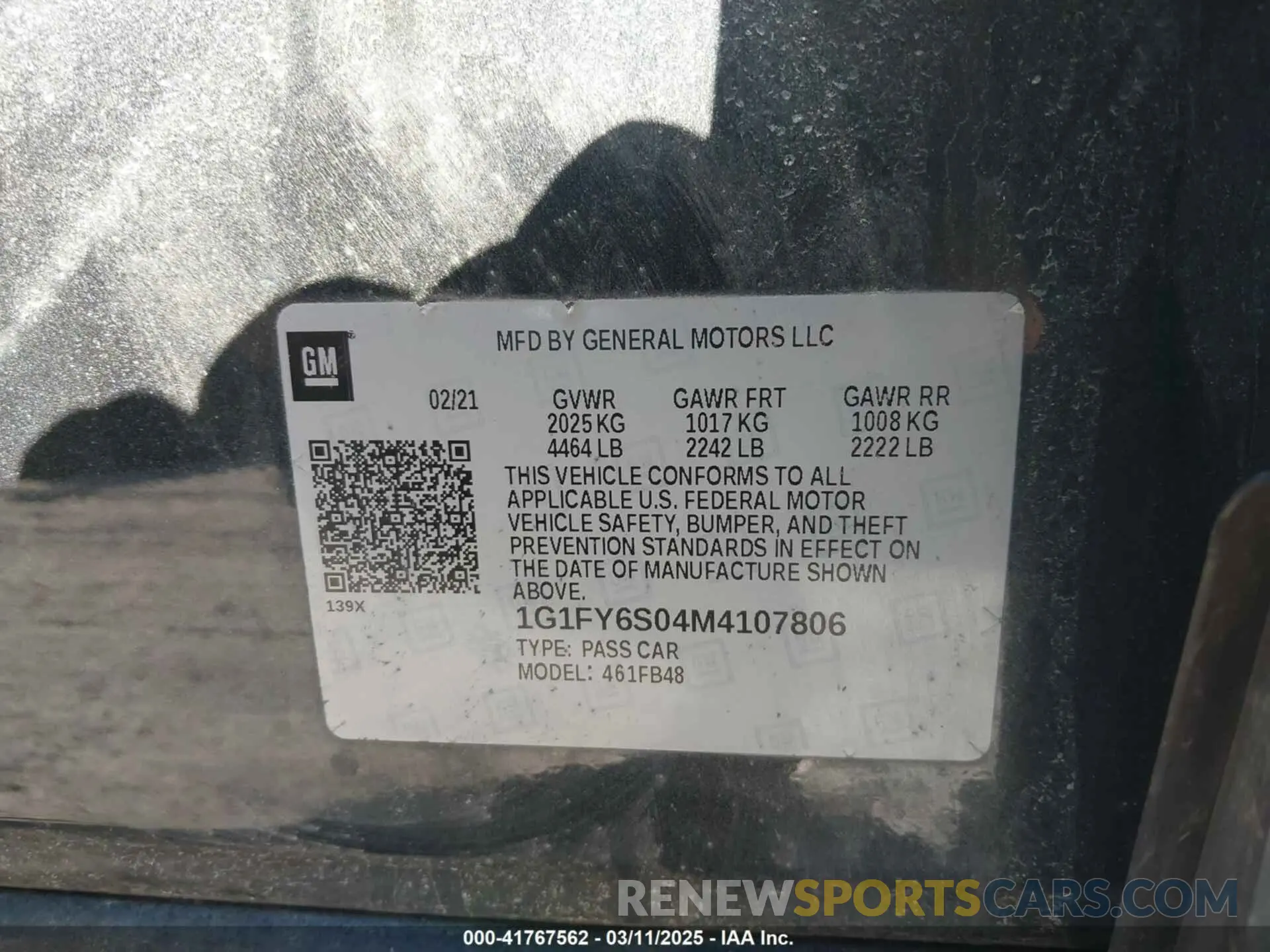 9 fotografías del automóvil dañado 1G1FY6S04M4107806 CHEVROLET BOLT EV 2021