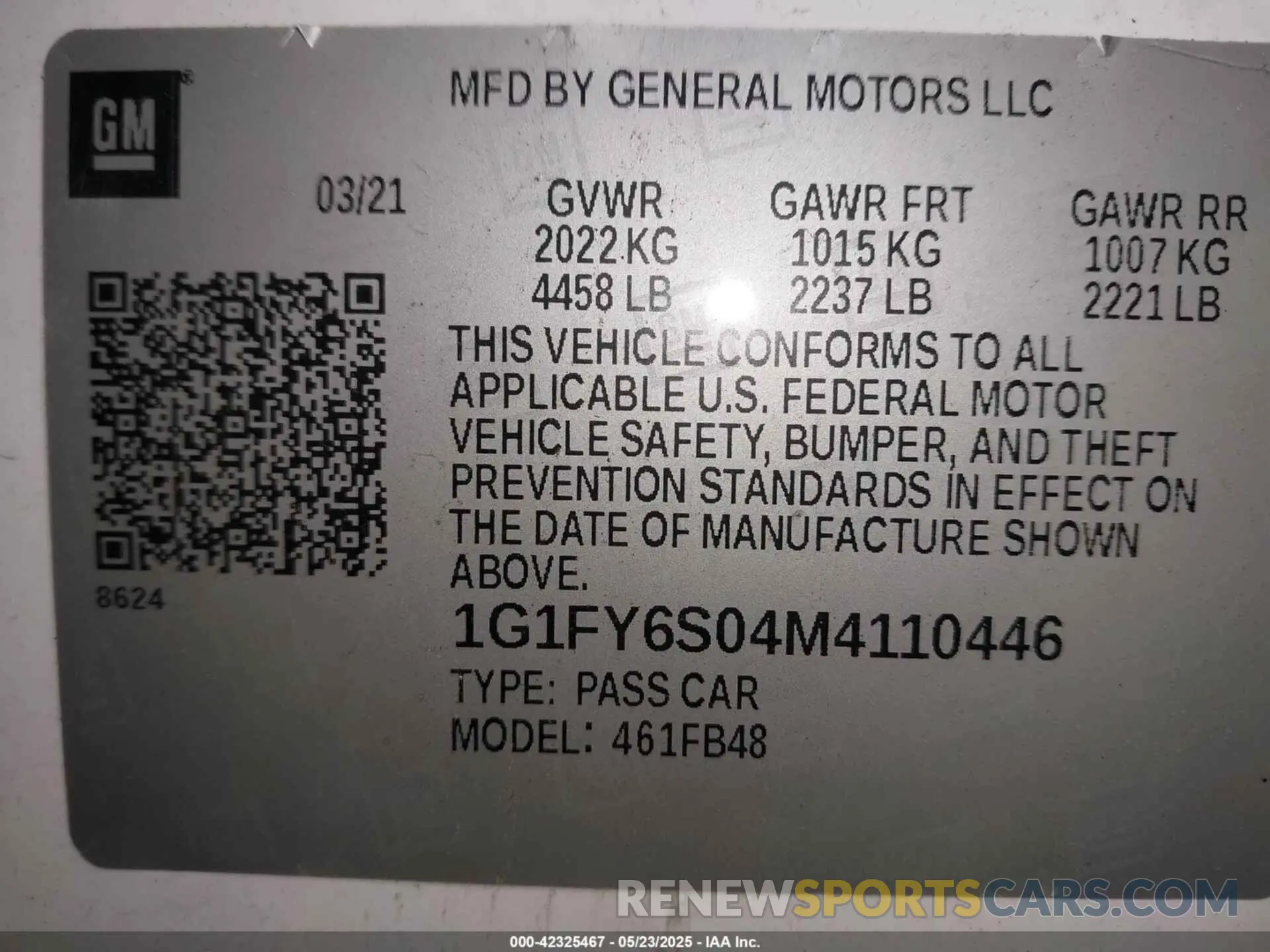 9 fotografías del automóvil dañado 1G1FY6S04M4110446 CHEVROLET BOLT EV 2021