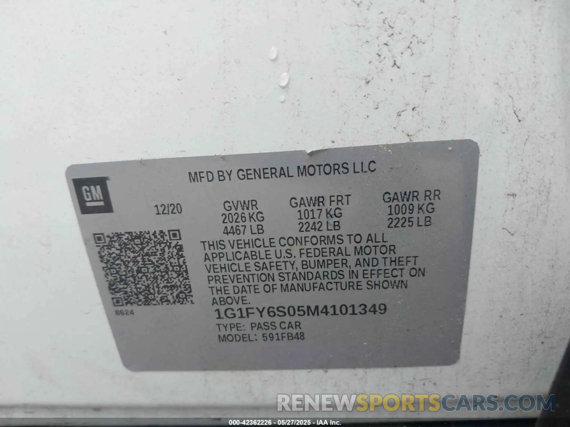 9 fotografías del automóvil dañado 1G1FY6S05M4101349 CHEVROLET BOLT EV 2021