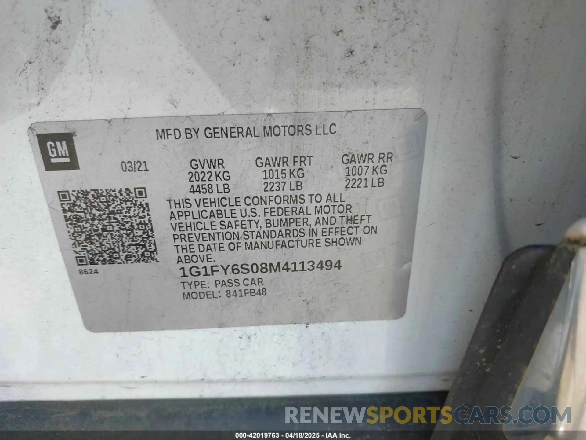 9 fotografías del automóvil dañado 1G1FY6S08M4113494 CHEVROLET BOLT EV 2021