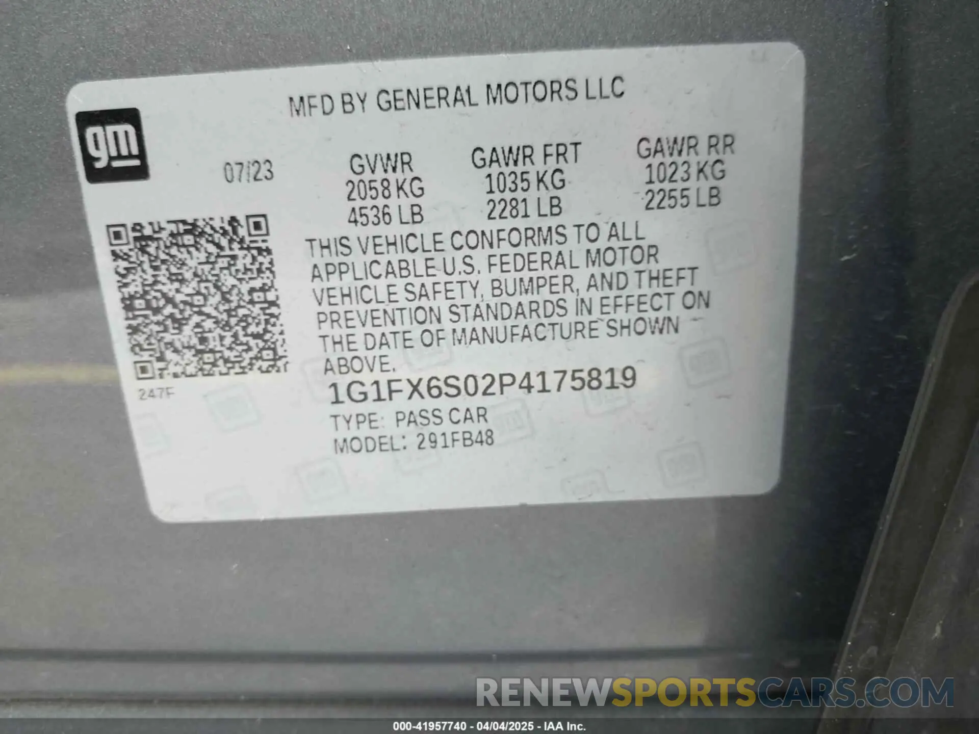 9 fotografías del automóvil dañado 1G1FX6S02P4175819 CHEVROLET BOLT EV 2023