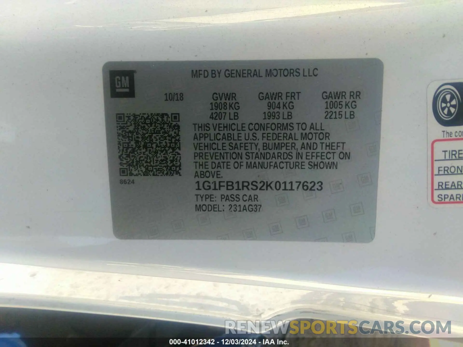 9 fotografías del automóvil dañado 1G1FB1RS2K0117623 CHEVROLET CAMARO 2019