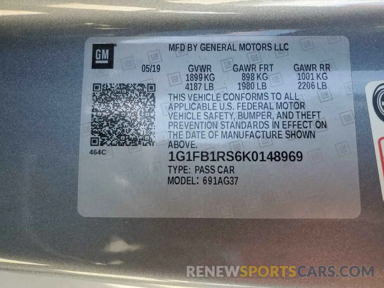 13 fotografías del automóvil dañado 1G1FB1RS6K0148969 CHEVROLET CAMARO 2019