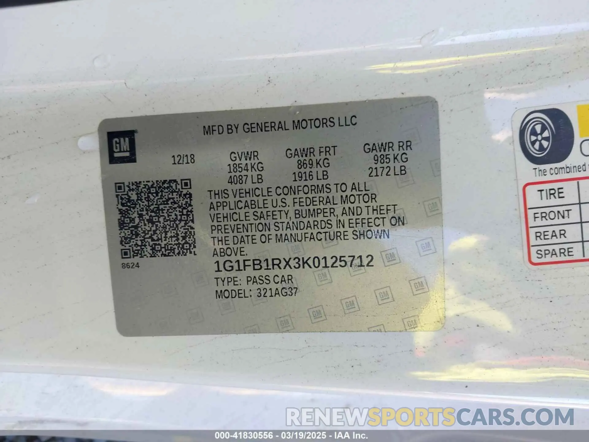 9 fotografías del automóvil dañado 1G1FB1RX3K0125712 CHEVROLET CAMARO 2019