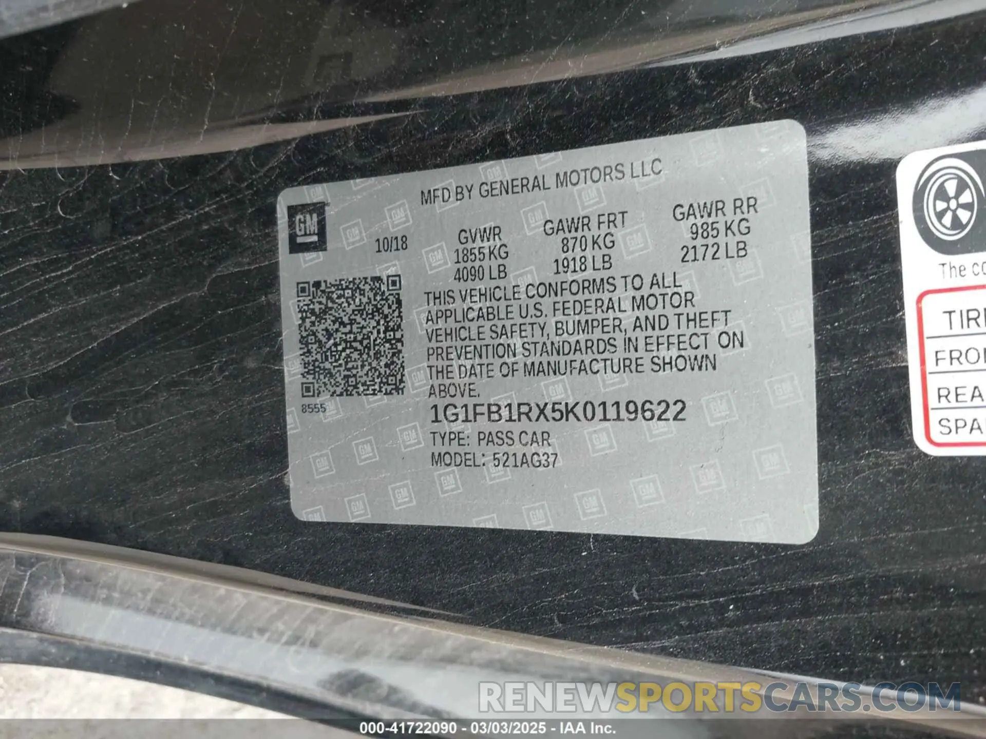 9 fotografías del automóvil dañado 1G1FB1RX5K0119622 CHEVROLET CAMARO 2019